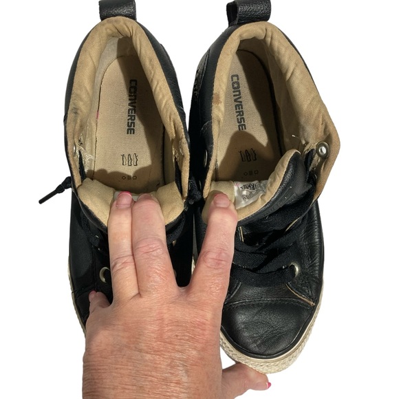 Converse All Stars sneakers black leather size 4 - Picture 9 of 10